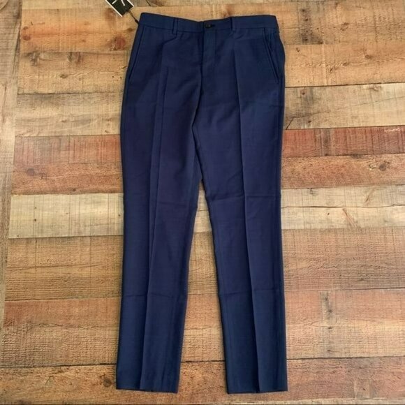 ASOS Jack and Jones premium slim fit stretch suit trousers in blue - 32x32 - Picture 1 of 10